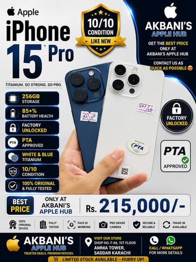 Apple iPhone 15 Pro 256GB | PTA Approved | Factory Unlocked