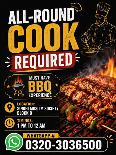 COOK REQUIRED WITH BBQ EXPERIENCE