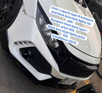 Civic X sports Type R Bumpers,back sports lava lights for sale.
