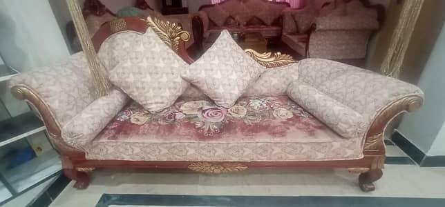 10 Seater Luxury Wooden Sofa Set for Sale – Excellent Condition
