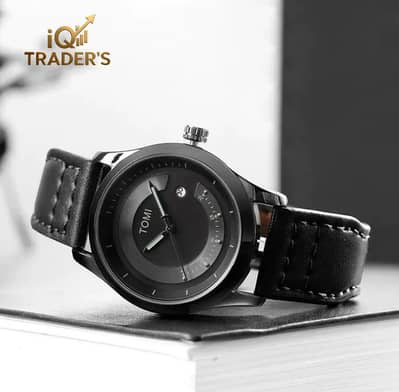 TOMI Luxury Black Quartz Watch for Men - Brand New with Box