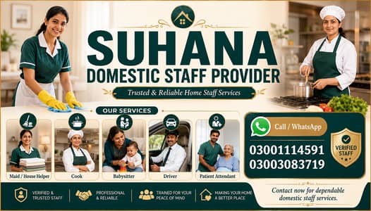 House Maids , Babysitter , Patient Care , Nurse , Driver, Maids, Cook
