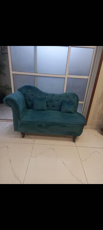 Premium velvet covered 2 seater dewan