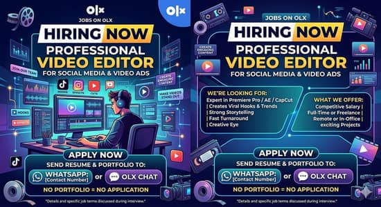 Professional Video Editor Needed (Full-Time/Part-Time)