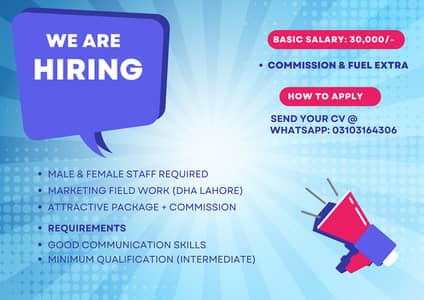 Male and Female Marketing Staff Required