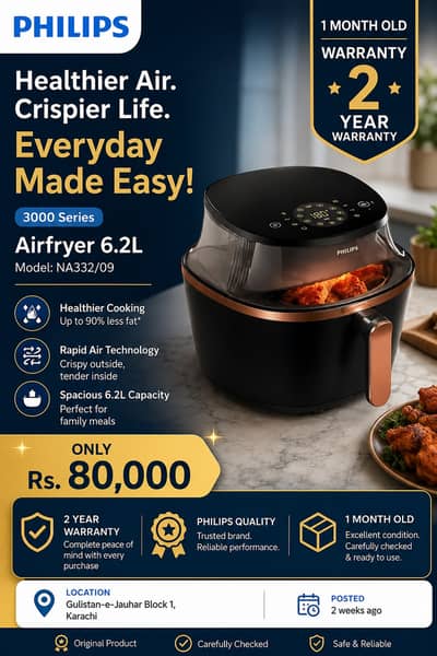 Philips 3000 Series Airfryer 6.2L NA332/09 1 month old with warranty