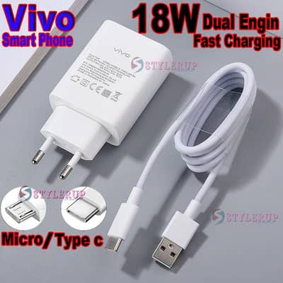 vivo Y51 Orignal 18watt charger box pulled out with orignal cable