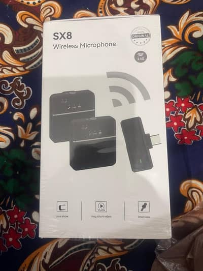 SX8 Wireless Microphone 2.4G Original | Dual Mic | Vlogging & YouTube