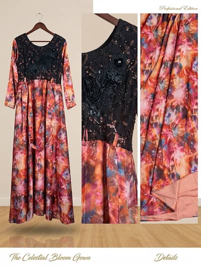 Elegant Floral Party Wear Maxi Dress for Women
