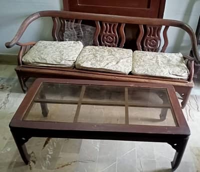 Shesham wooden Sofa set with Center Table for sale