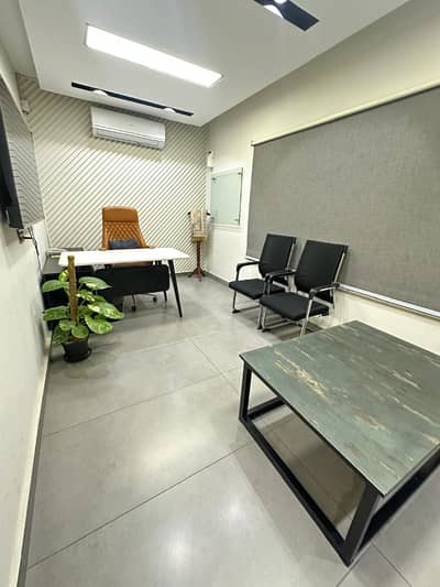Triple-Story 4 Kanal 8 Marla Commercial House for Rent on Main Boulevard Garden Town Lahore with Solar Backup and Massive Parking