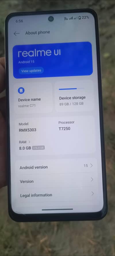 Realme c71 8+16 ram 128 gb memoy