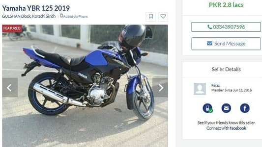 Yamaha Ybr throughout dealership maintained low mileage