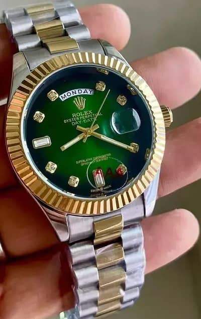 *Product Name*: Unisex Green Dial 41mm Stainless Steel Watch