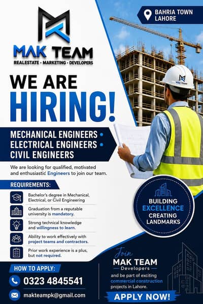Hiring Engineers for Construction company