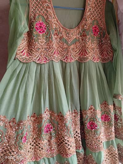 chiffon frock with plazo dupatta and inner