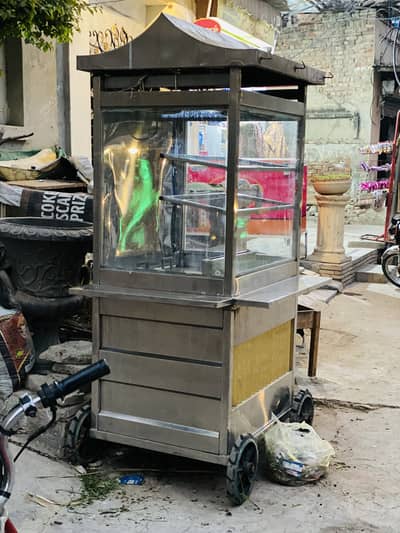 Fries counter with 2 manual gas burner