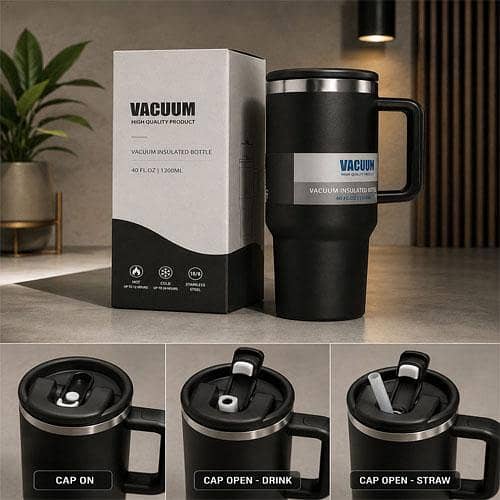 Stainless Steel Vacuum Insulated Tumbler 1200ml Hot & Cold Drink Bottle