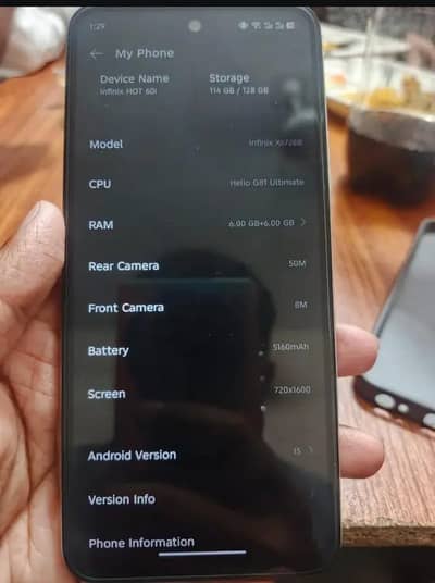 infinix Hot 60i brand new condition 6 GB RAM 128 GB Memory
