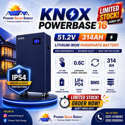 KNOX POWERBASE 16KW [51.2V 314AH] LITHIUM SOLAR BATTERY