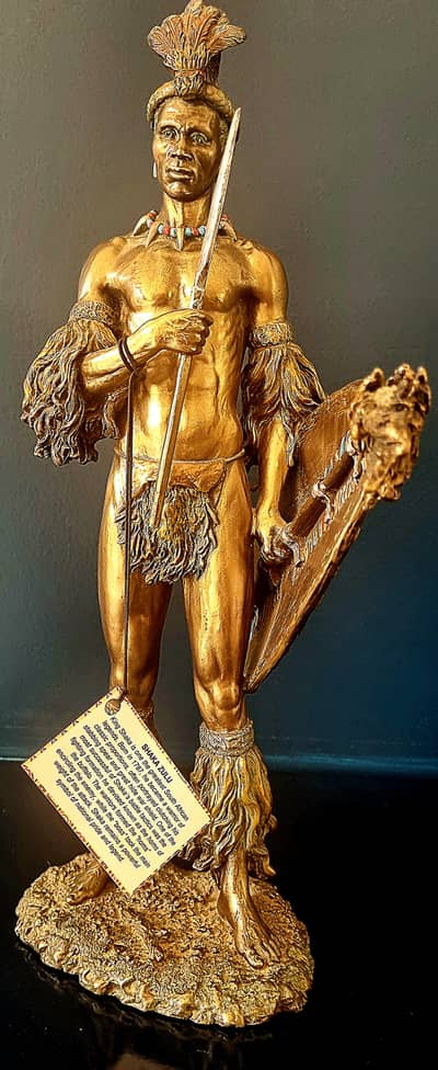 Shaka Zulu Warrior Bronze Statue – 35cm – Excellent Condition