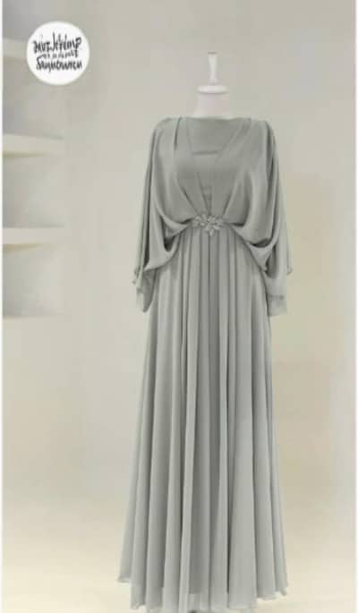 Stylish Grey Party Wear Maxi