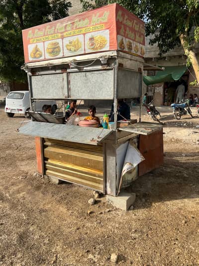 burger and fries stall with fix hot plate and 2 fryer