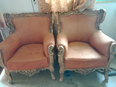 5 Seater Sofa Set Shisham Wood Italian Baroque for Sale