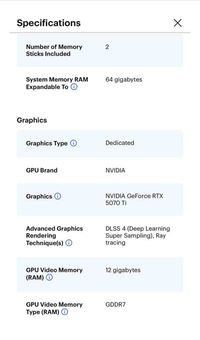 Acer predator helios neo RTX 5070Ti intel core ultra9 32gb ram 1tb ssd