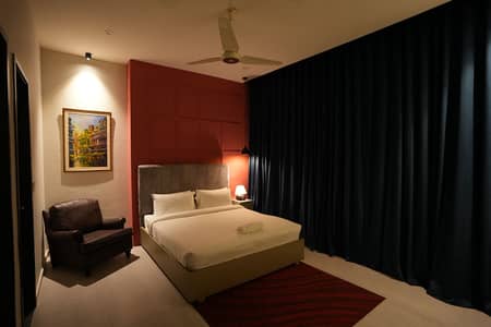 One bedroom apartment per day available Gulbug green Islamabad lukurya furnished apartment