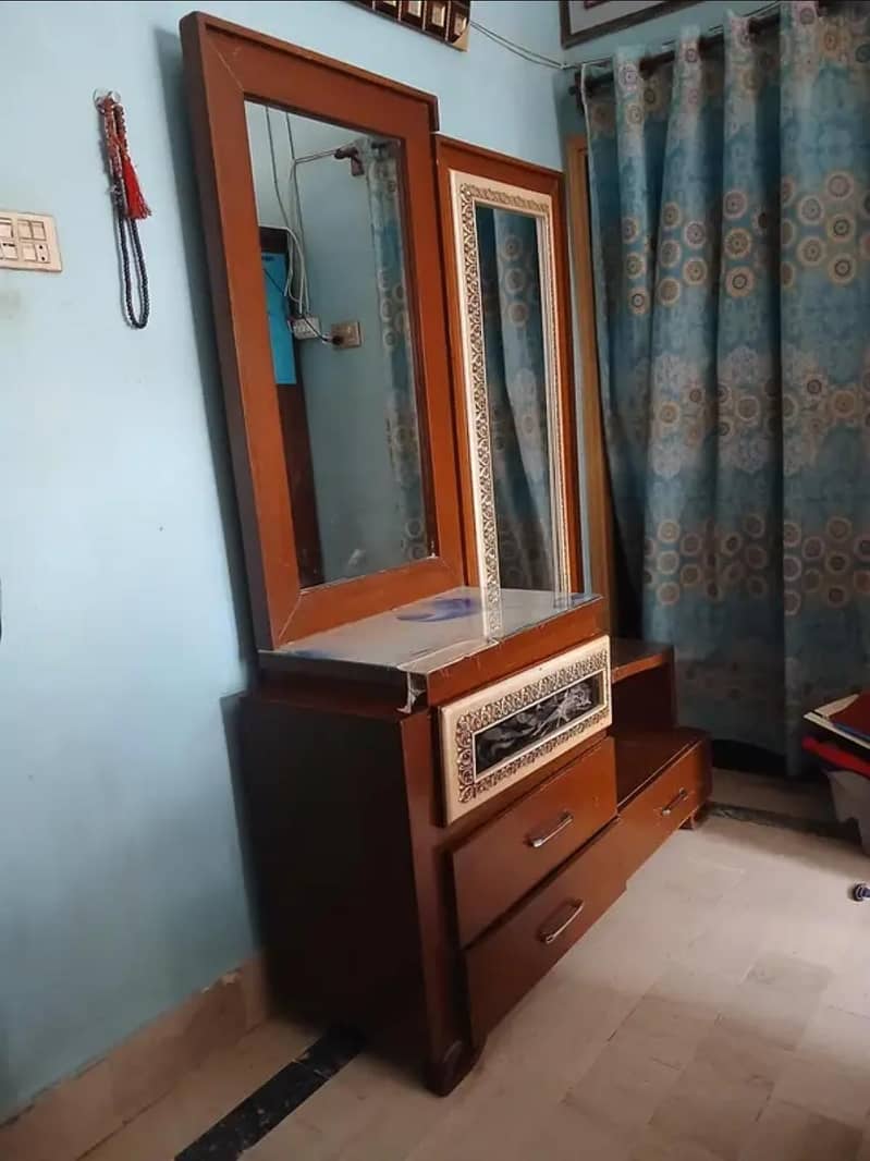 Solid wood double mirror dressing table 1