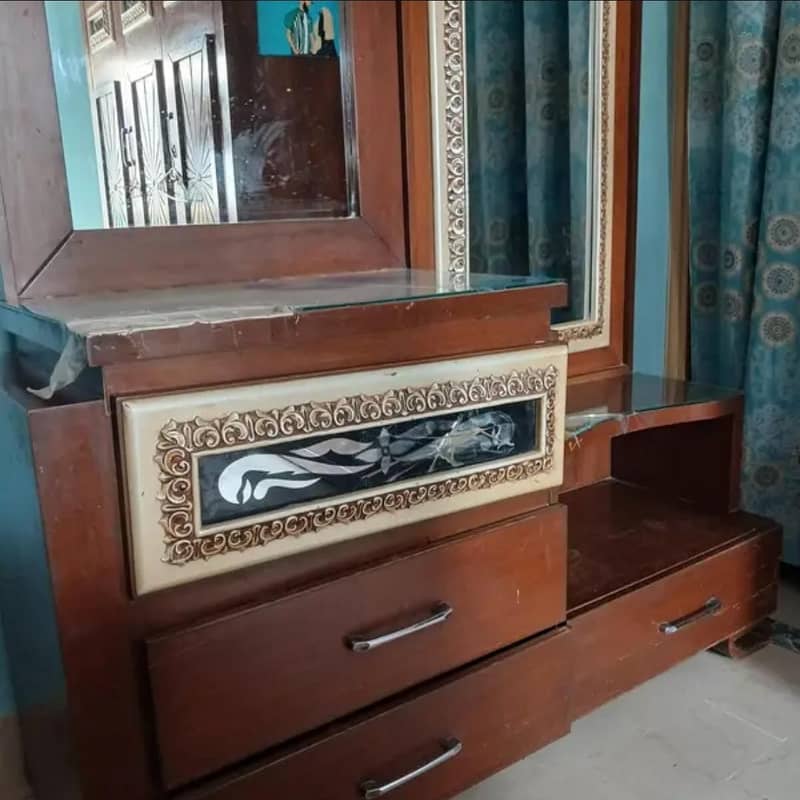 Solid wood double mirror dressing table 2