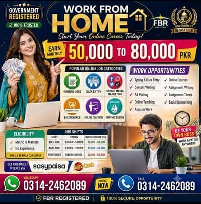 Assignment Work/ Typing job / Data Entry Job / Job for male and femal