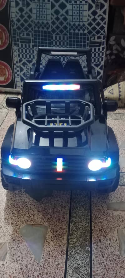 one time used kids police jeep