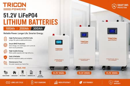 Lithium Battery 51.2V – 100Ah | 200Ah | 300Ah LiFePO4