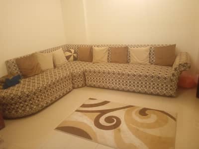 7 seater L shape sofa set with all cusions