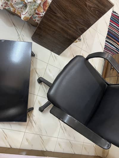 Revolving office chair + 2 wall mount folding tables