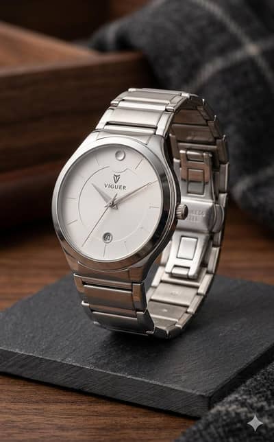 VIGUER V1682M Premium Stainless Steel Men's Watch - Water Resistant