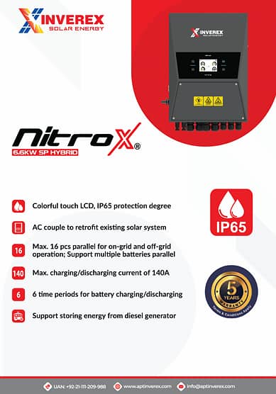 NITROX 6.6KW HYBRID SINGLE PHASE [IP65] SOLAR INVERTER