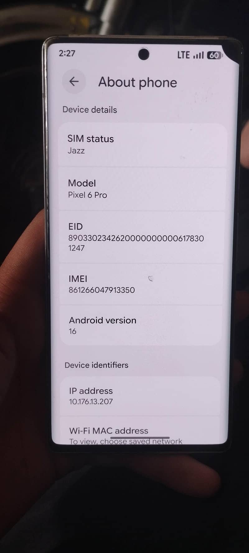 Google Pixel 6 Pro 6