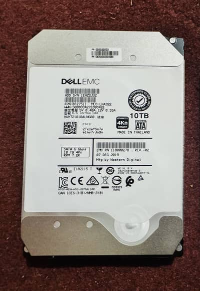 Dell 10TB Hard Disk brand new condition and health 100%