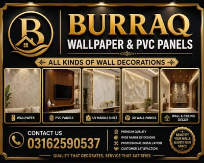 wallpaper and PVC panels