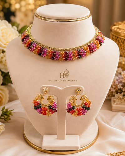 Royal Multicolor Statement Choker Set