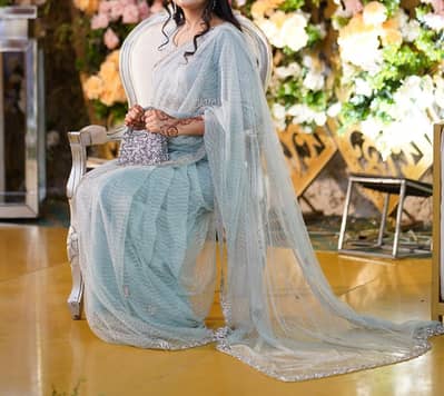 Sky blue indian sare