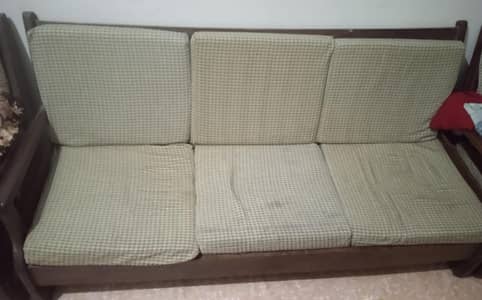 Wooden Sofa Set for Sale – 8/10 Condition