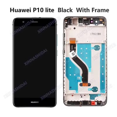 Huawei P10 Lite LCD Screen panel with Frame black colour