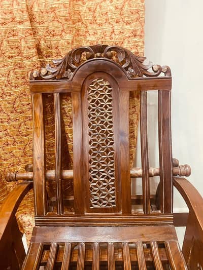Elegant Sheesham Wood Rocking Chair – Handcrafted & Durable