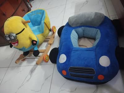 Minnion Face Rocking and Ride-on Rocker And Baby Sofa Seat car.