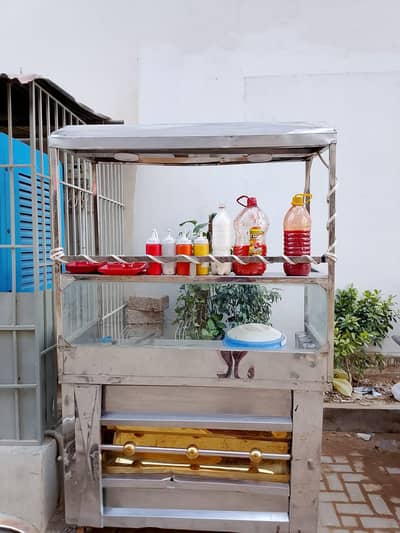 Fries Cart with complete fries setup & machine