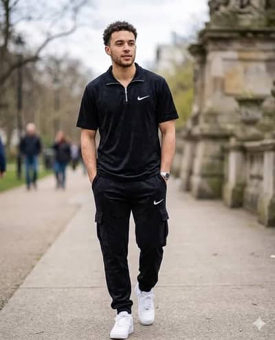 Men Black and more colour avaliable Polo Track Suit with Nike Logo